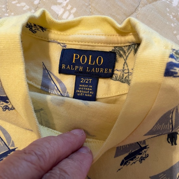 Ralph Lauren Kids Yellow Nautical Print Tee - Picture 2 of 2